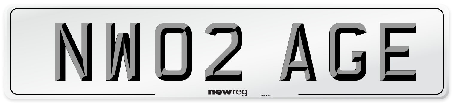 NW02 AGE Number Plate from New Reg